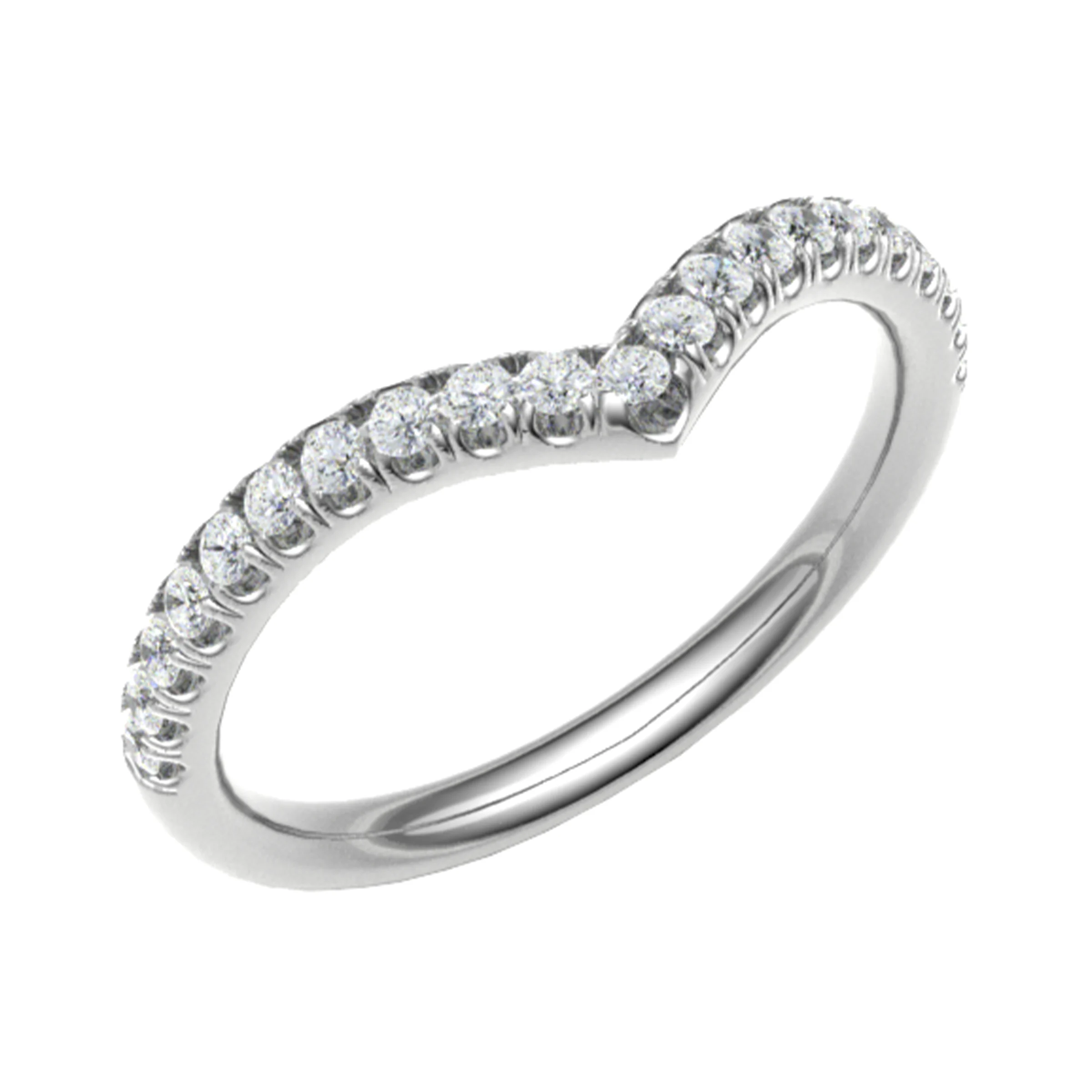 0.2 Ct Natural Round Cut Eathellreda  Diamond Rings in 18K White Gold
