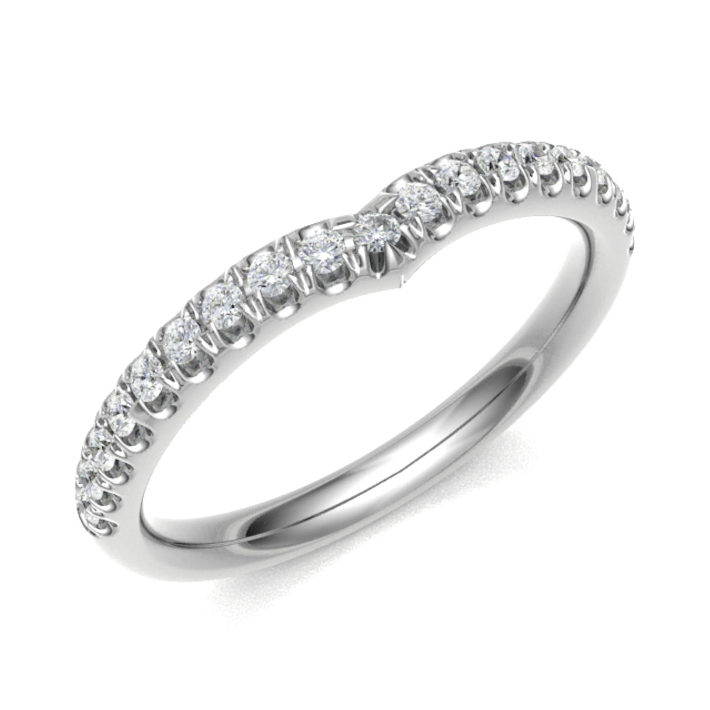 0.2 Ct Natural Round Cut Edeena  Diamond Rings in 18K White Gold