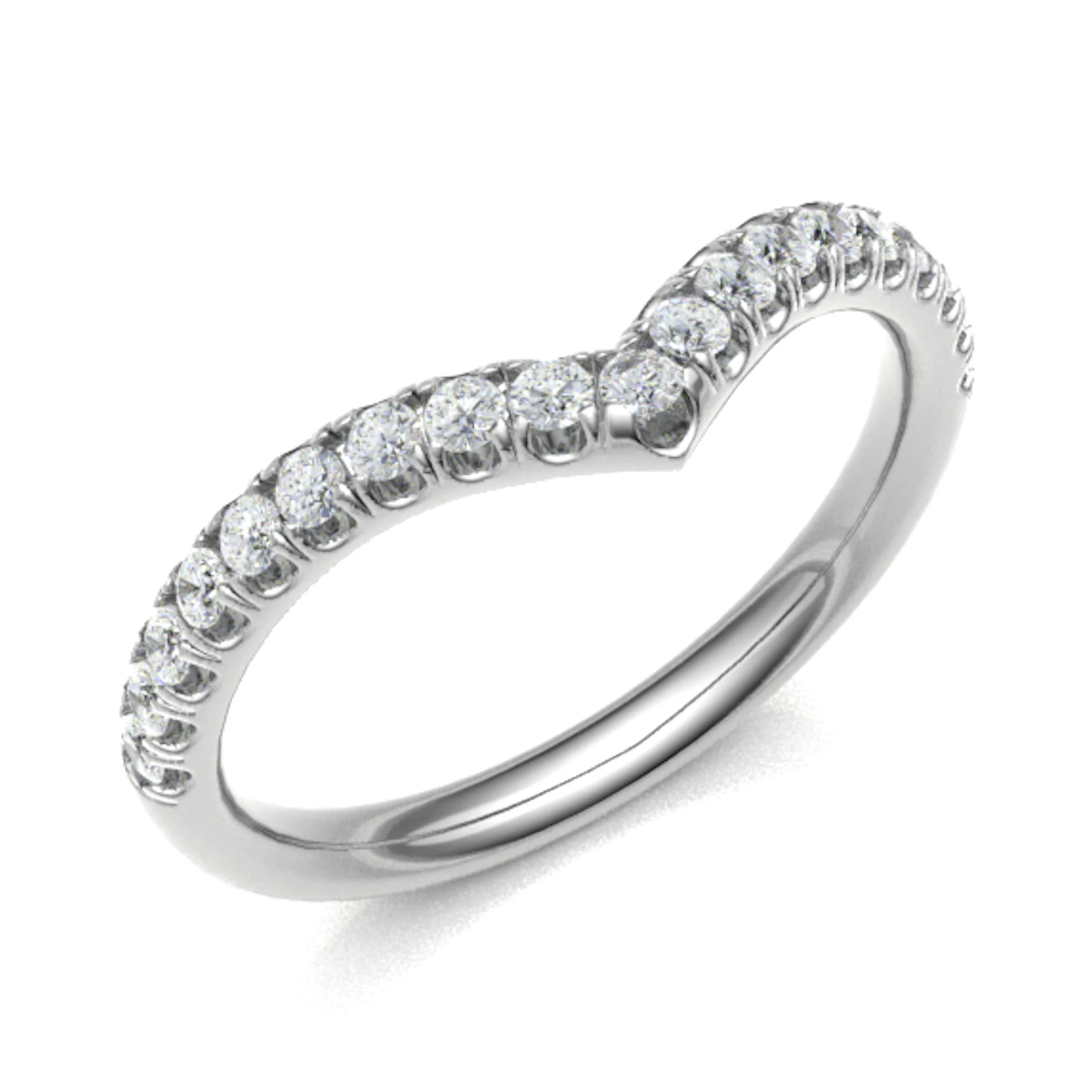 0.25 Ct Natural Round Cut Edilda  Diamond Rings in 18K White Gold