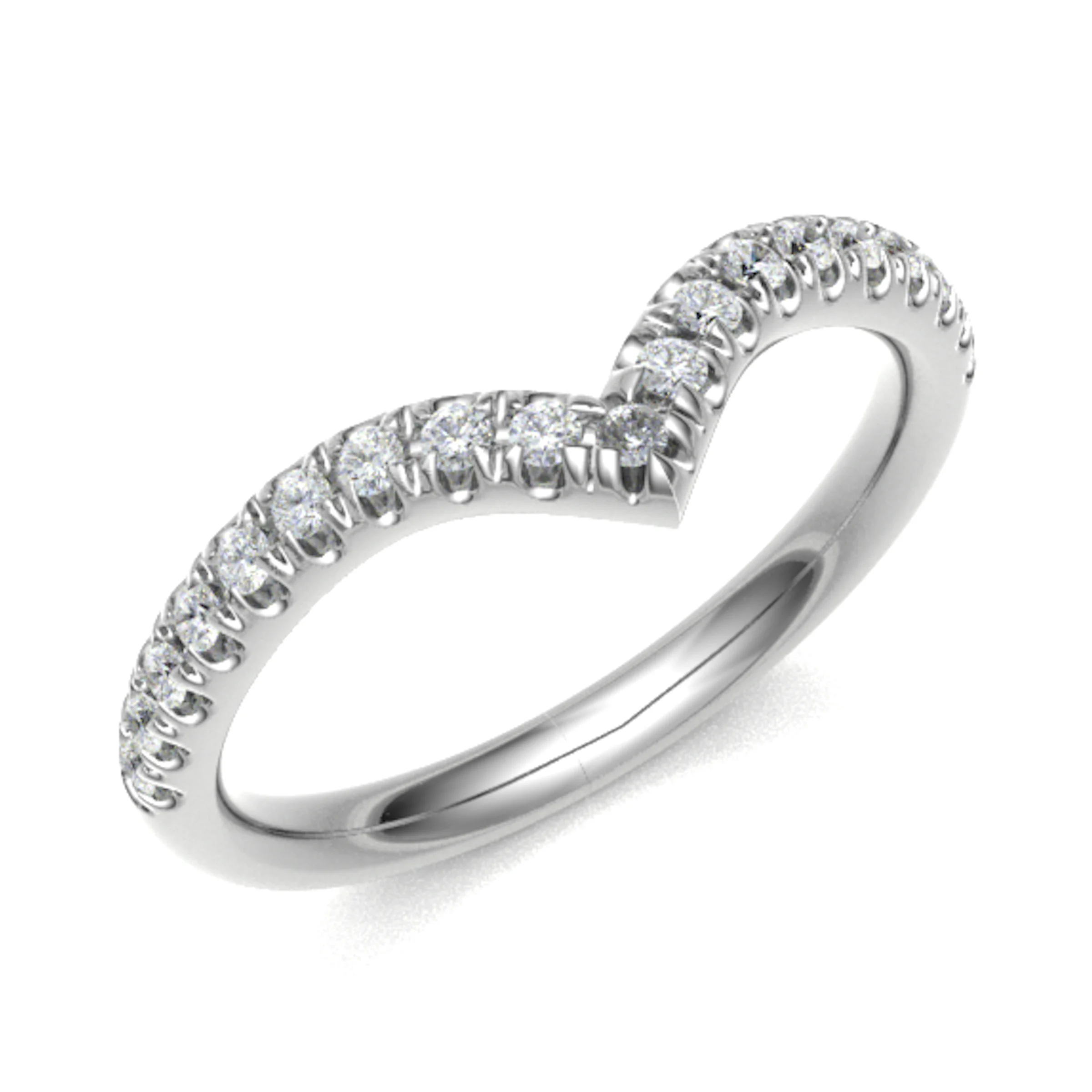 0.25 Ct Natural Round Cut Edithe  Diamond Rings in 18K White Gold