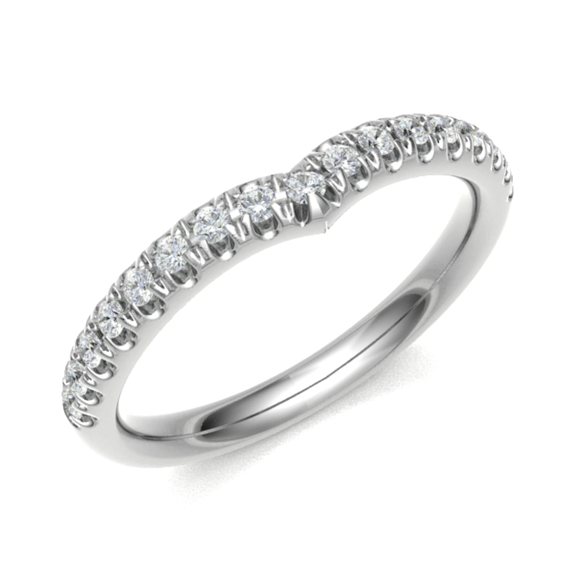 0.25 Ct Natural Round Cut Edweena  Diamond Rings in 18K White Gold