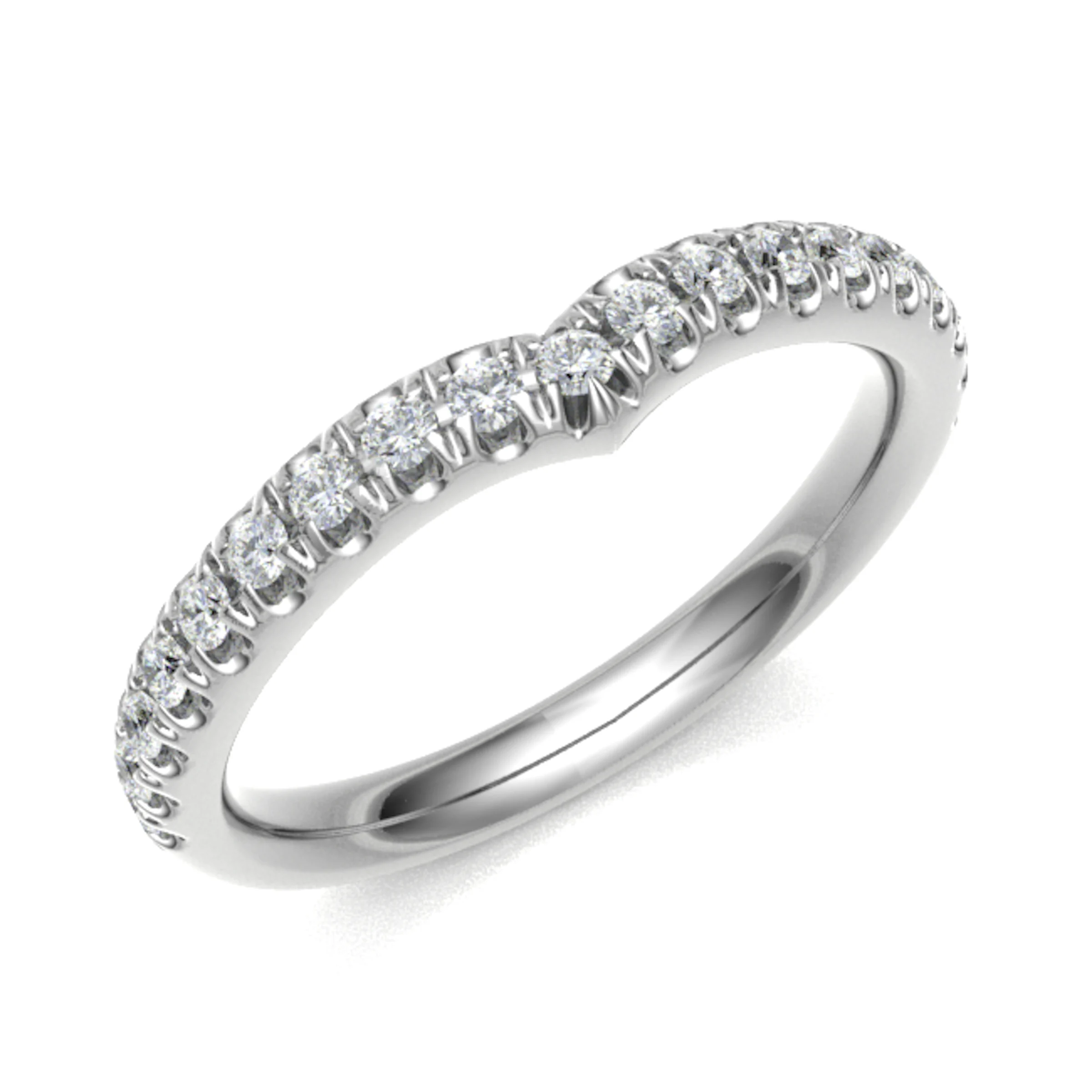 0.33 Ct Natural Round Cut Eileve  Diamond Rings in 18K White Gold