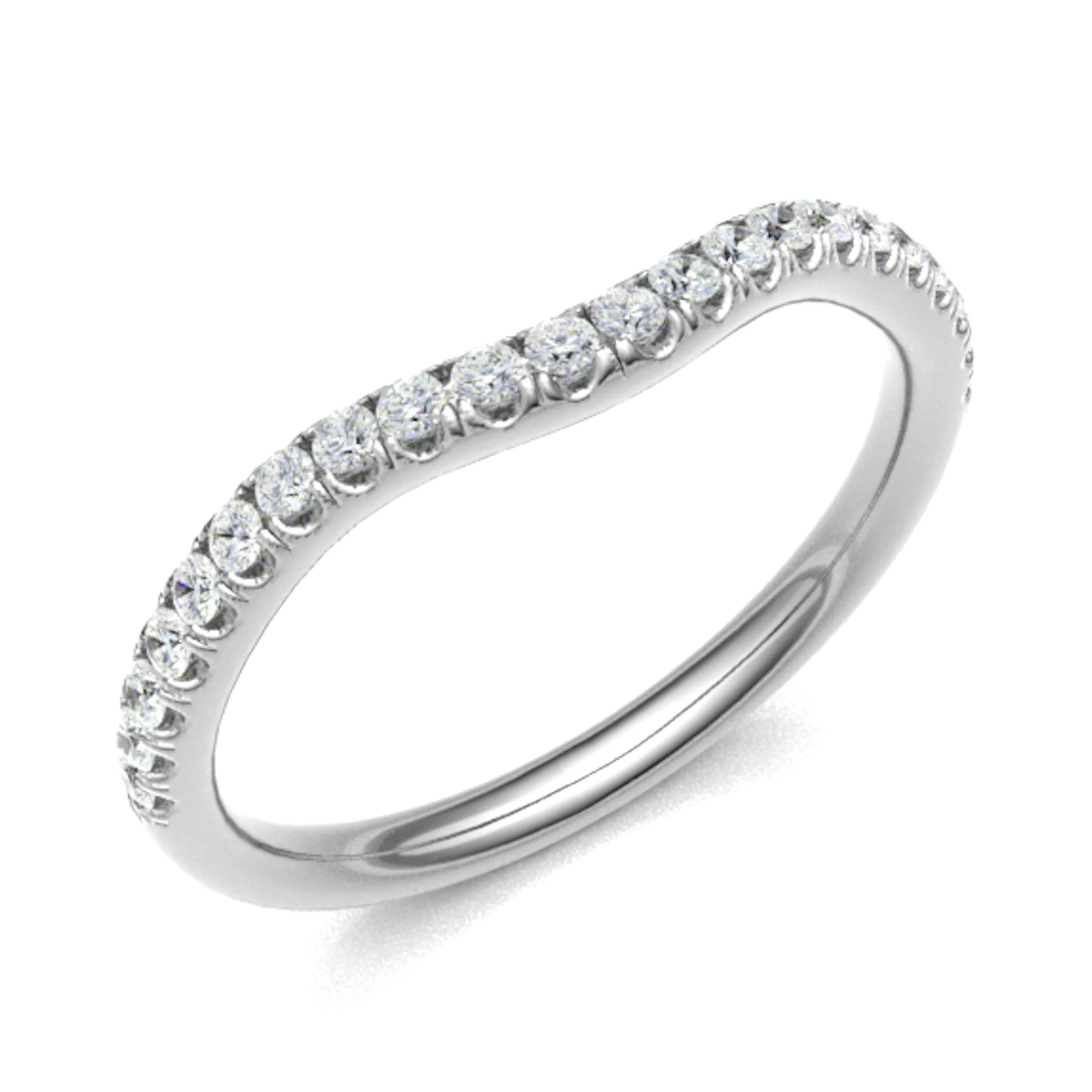 0.2 Ct Natural Round Cut Eanfrid  Diamond Rings in 18K White Gold