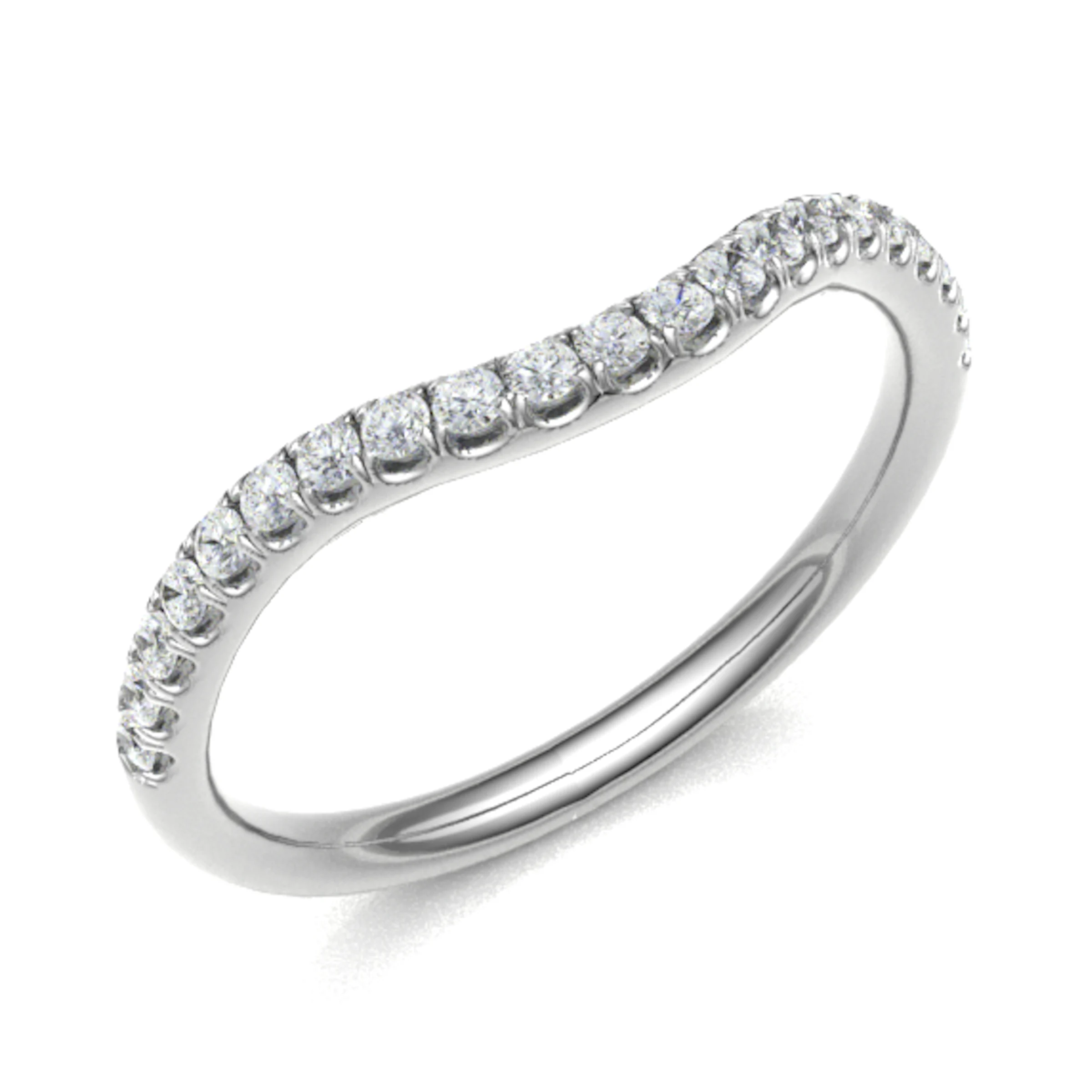 0.2 Ct Natural Round Cut Eanswida  Diamond Rings in 18K White Gold