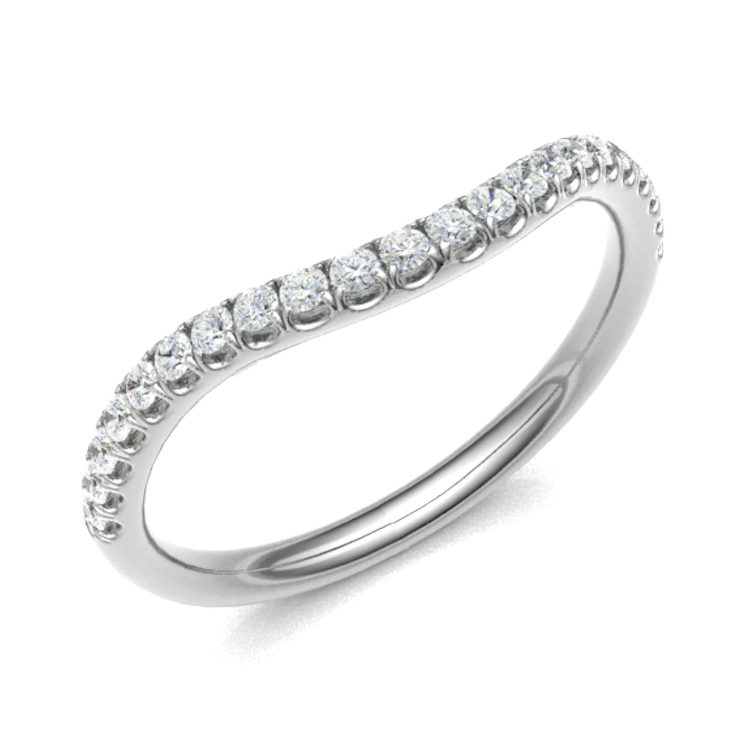 0.2 Ct Natural Round Cut Eanswitha  Diamond Rings in 18K White Gold