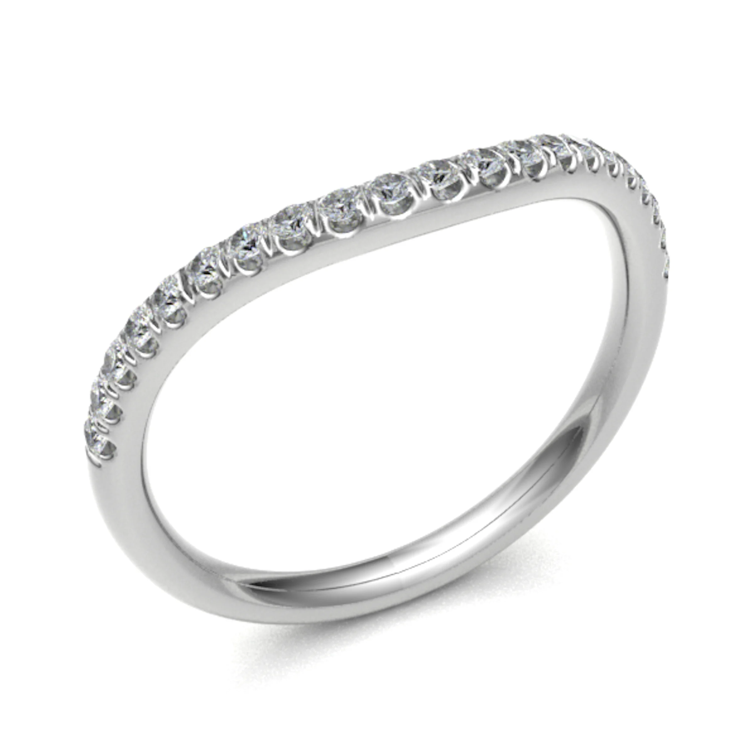 0.2 Ct Natural Round Cut Eanswyth  Diamond Rings in 18K White Gold