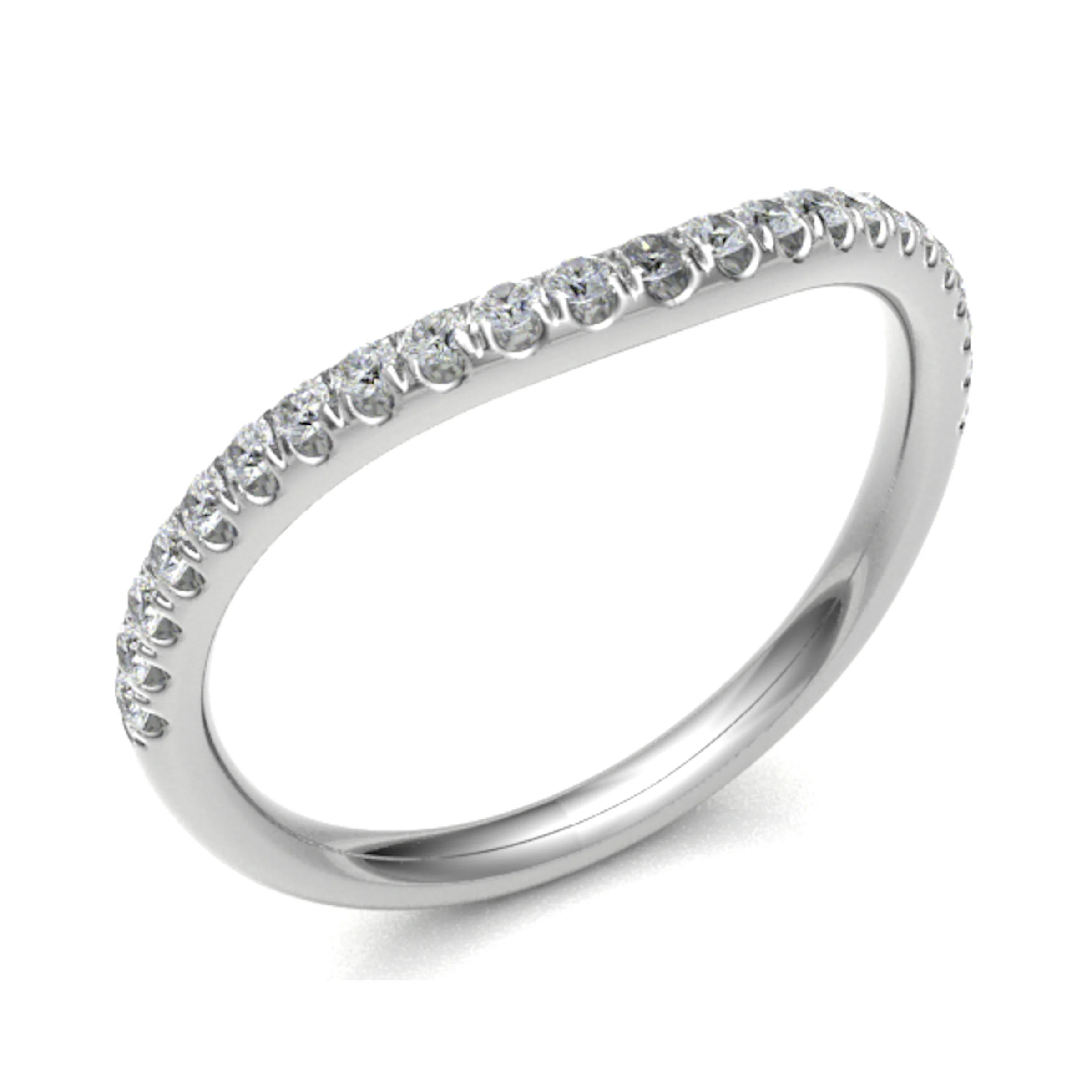 0.2 Ct Natural Round Cut Eanwin  Diamond Rings in 18K White Gold
