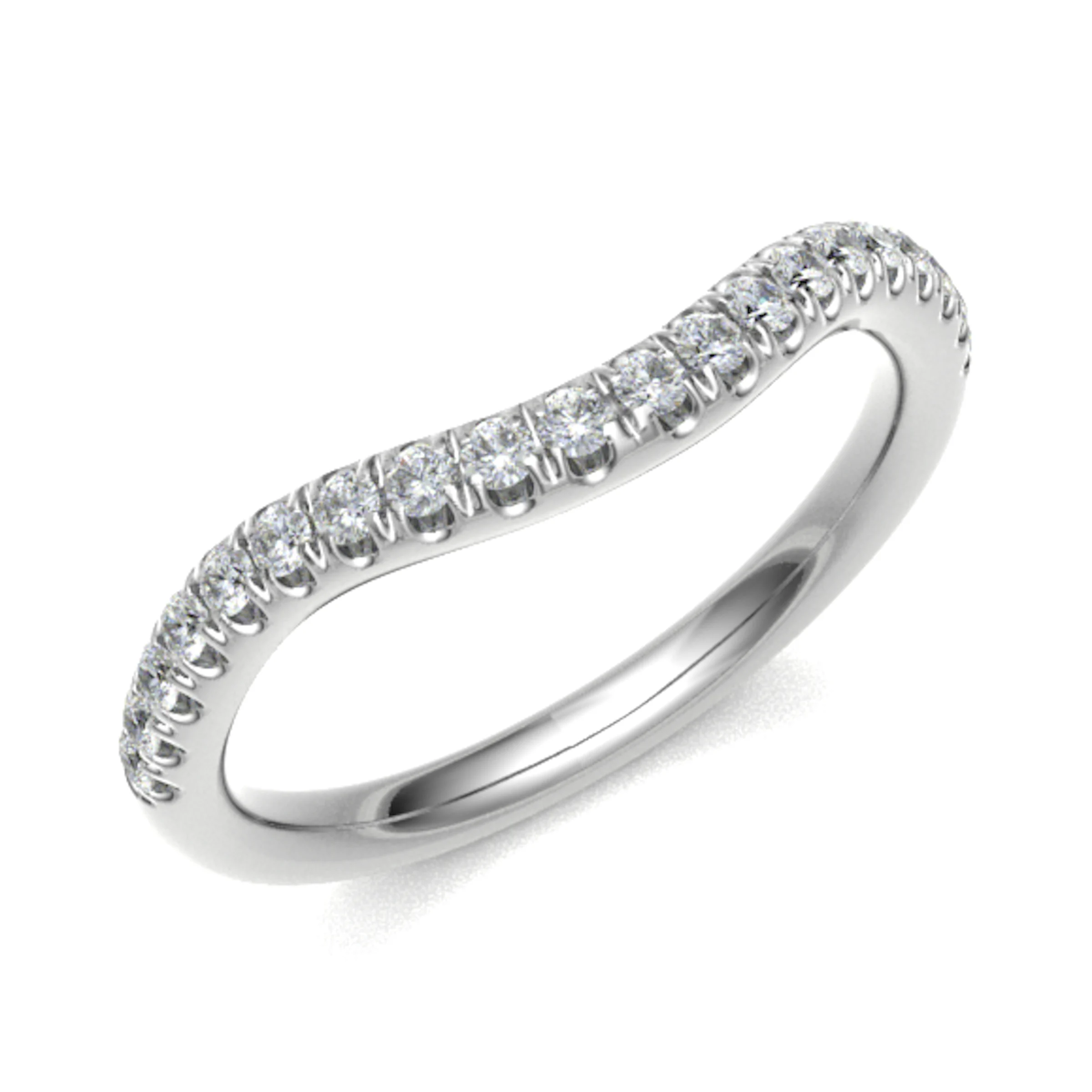 0.2 Ct Natural Round Cut Earthelinda  Diamond Rings in 18K White Gold