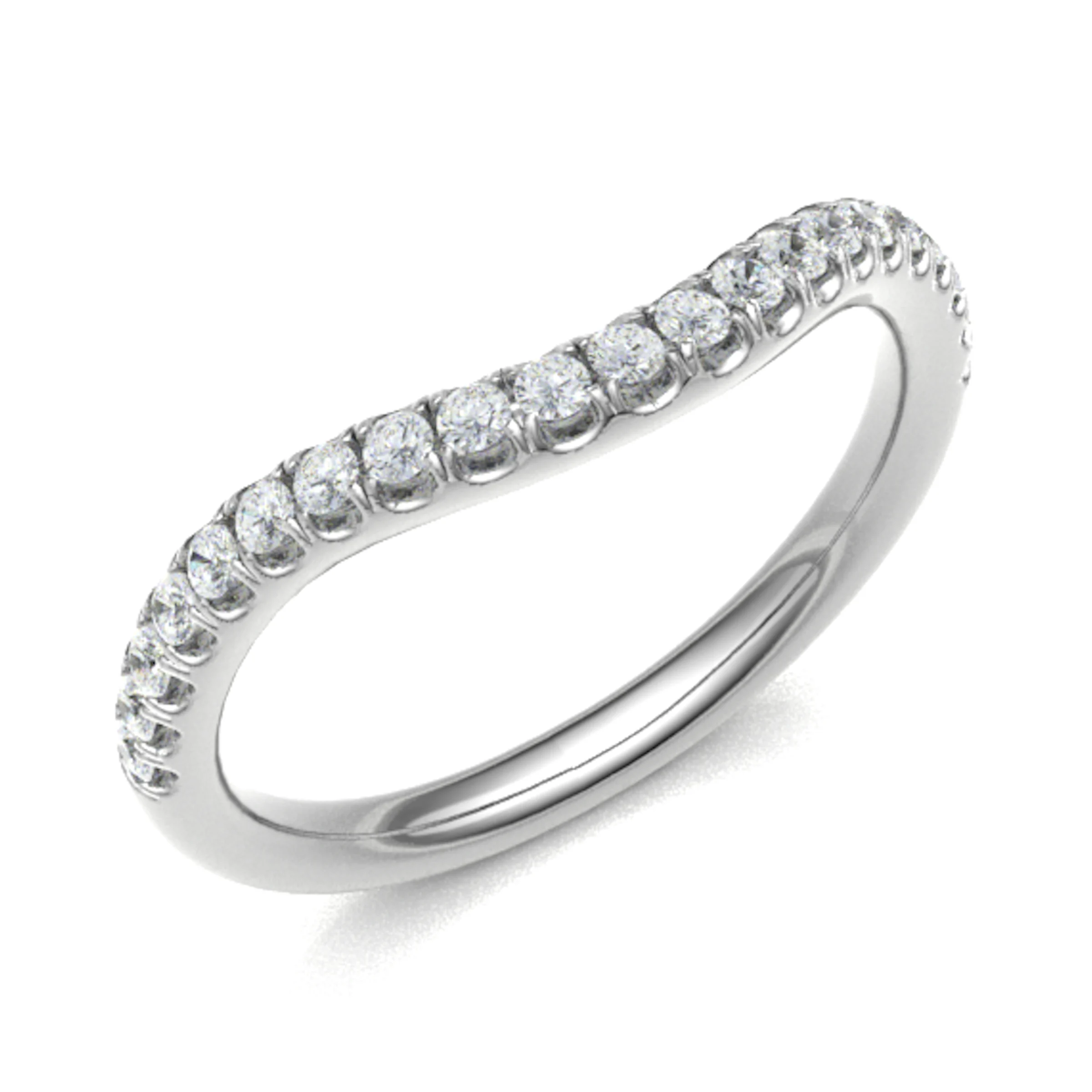 0.2 Ct Natural Round Cut Earwyna  Diamond Rings in 18K White Gold