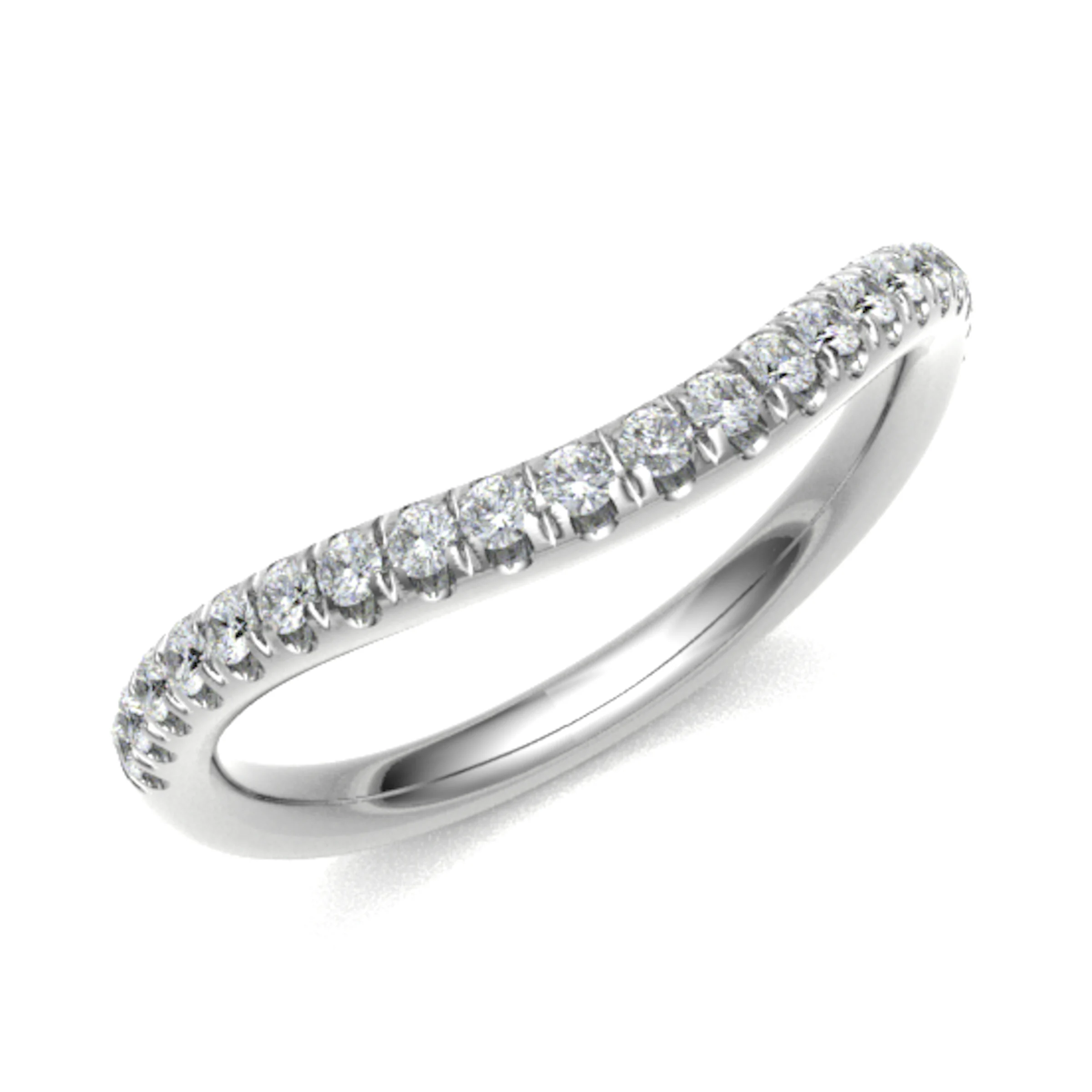 0.2 Ct Natural Round Cut Eathelin  Diamond Rings in 18K White Gold