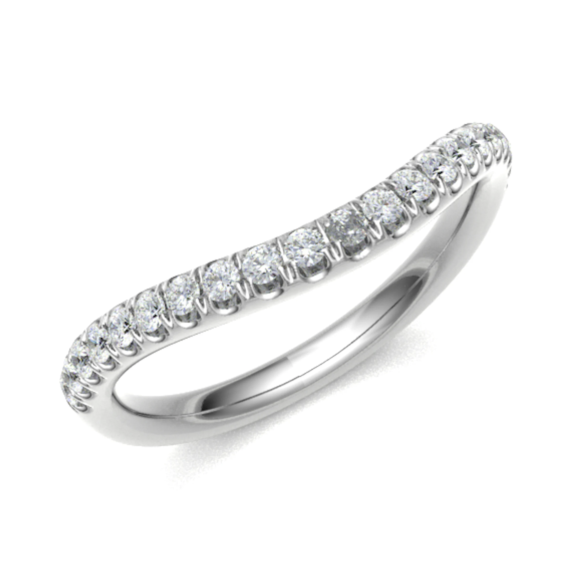 0.2 Ct Natural Round Cut Eliisabet  Diamond Rings in 18K White Gold
