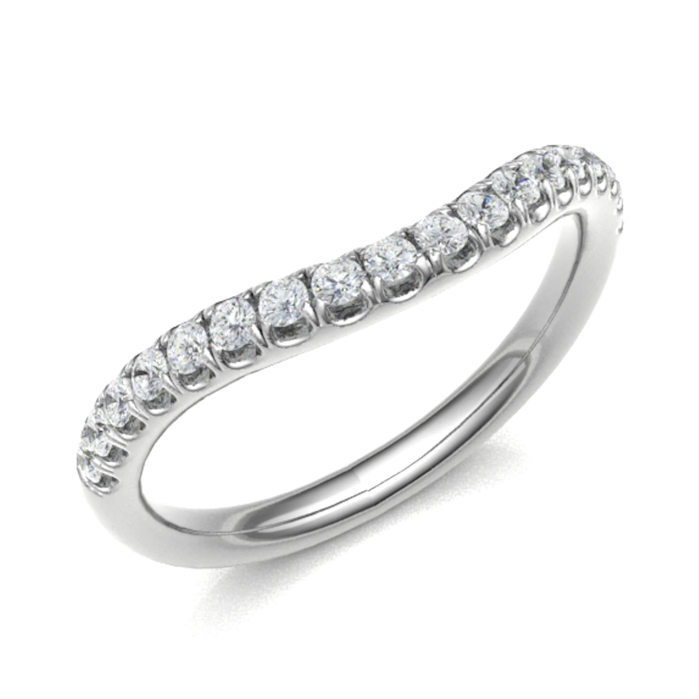 0.25 Ct Natural Round Cut Edild  Diamond Rings in 18K White Gold
