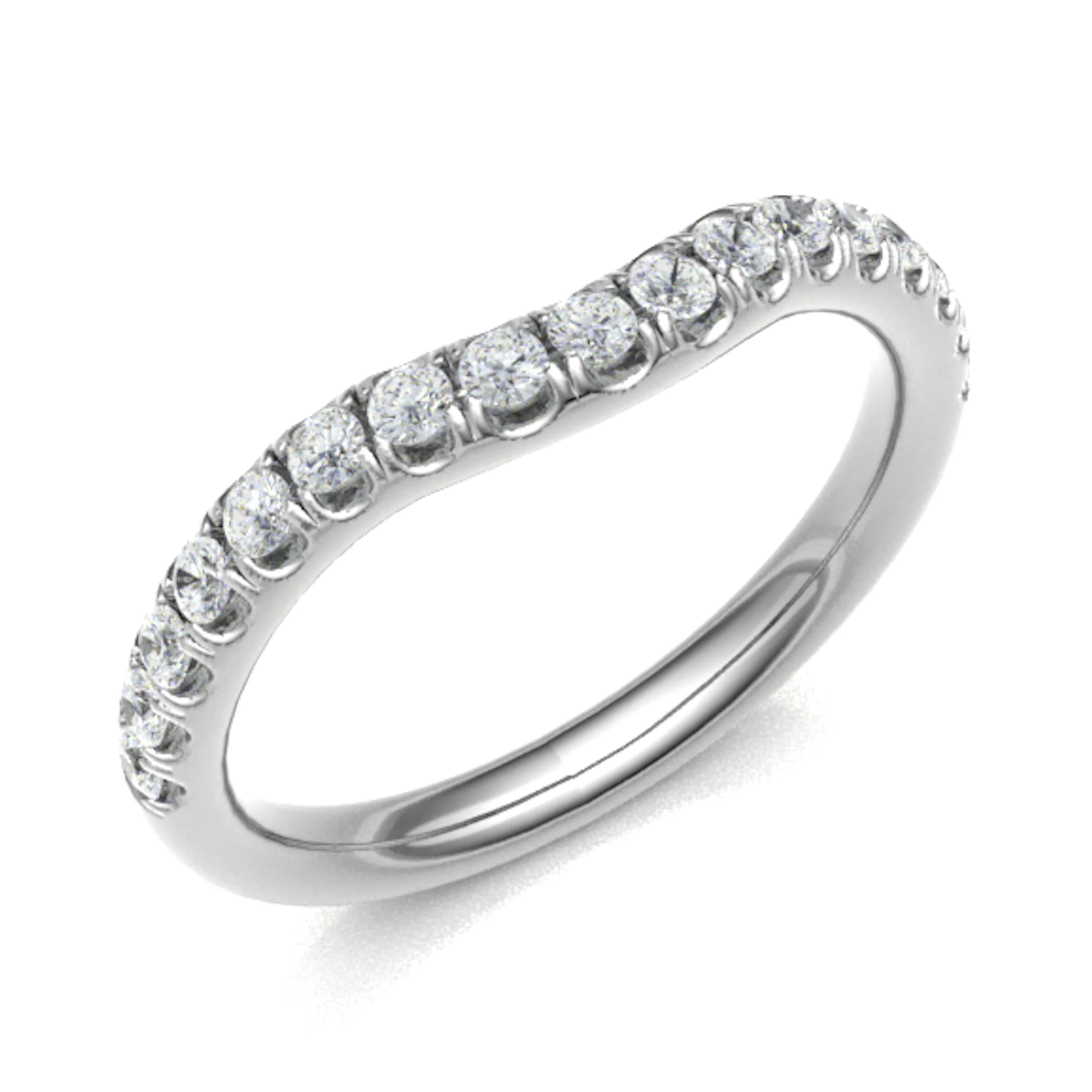 0.33 Ct Natural Round Cut Egbertha  Diamond Rings in 18K White Gold