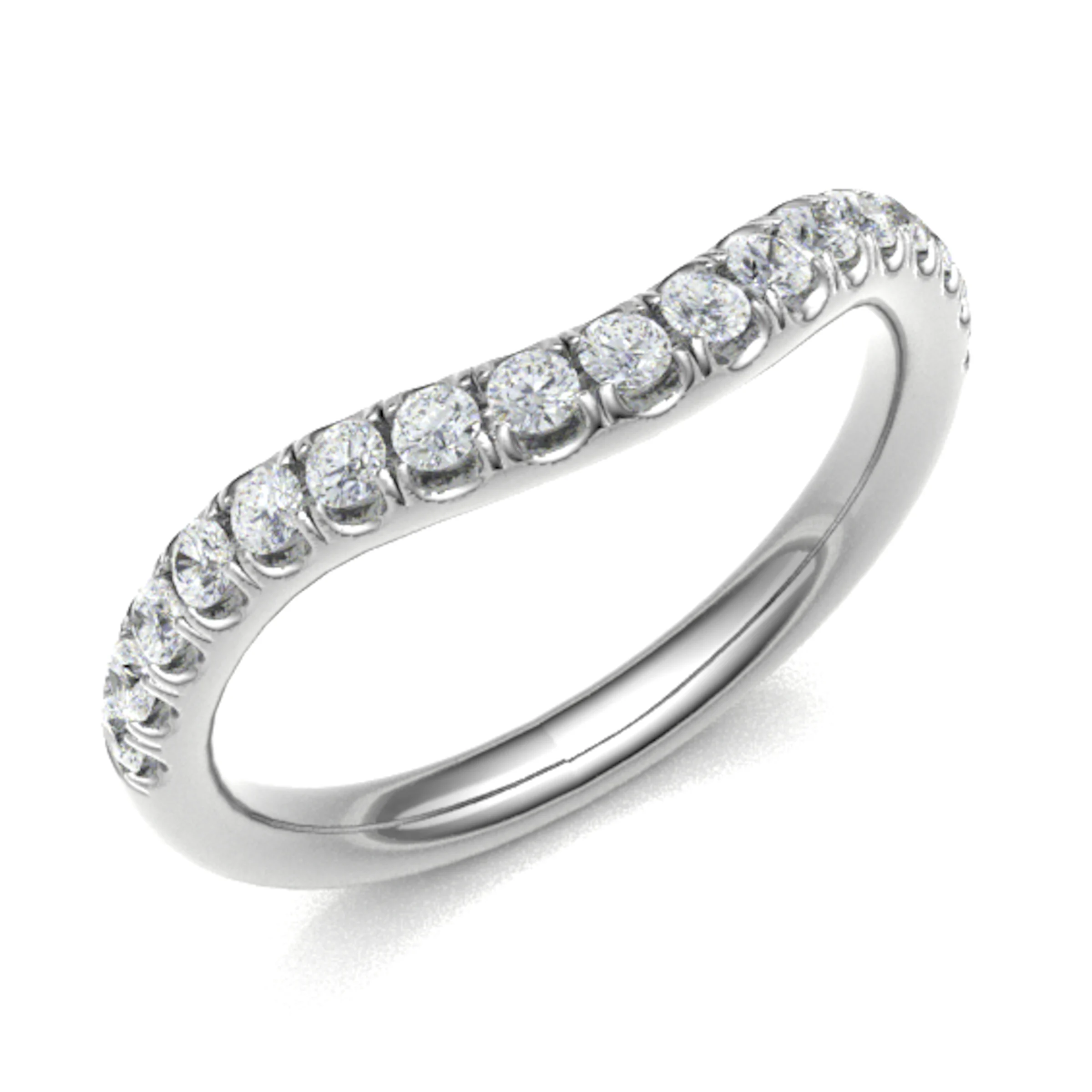 0.33 Ct Natural Round Cut Egbertyne  Diamond Rings in 18K White Gold