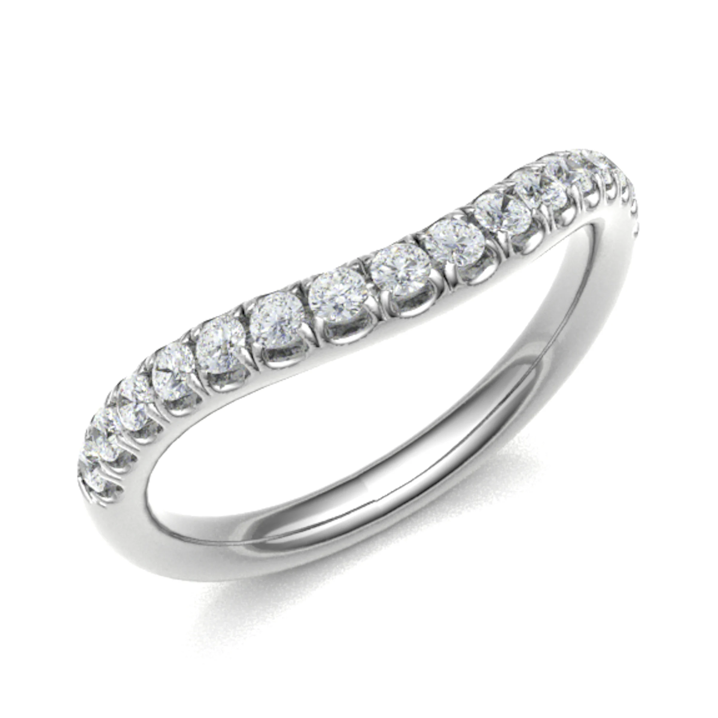 0.33 Ct Natural Round Cut Eileua  Diamond Rings in 18K White Gold