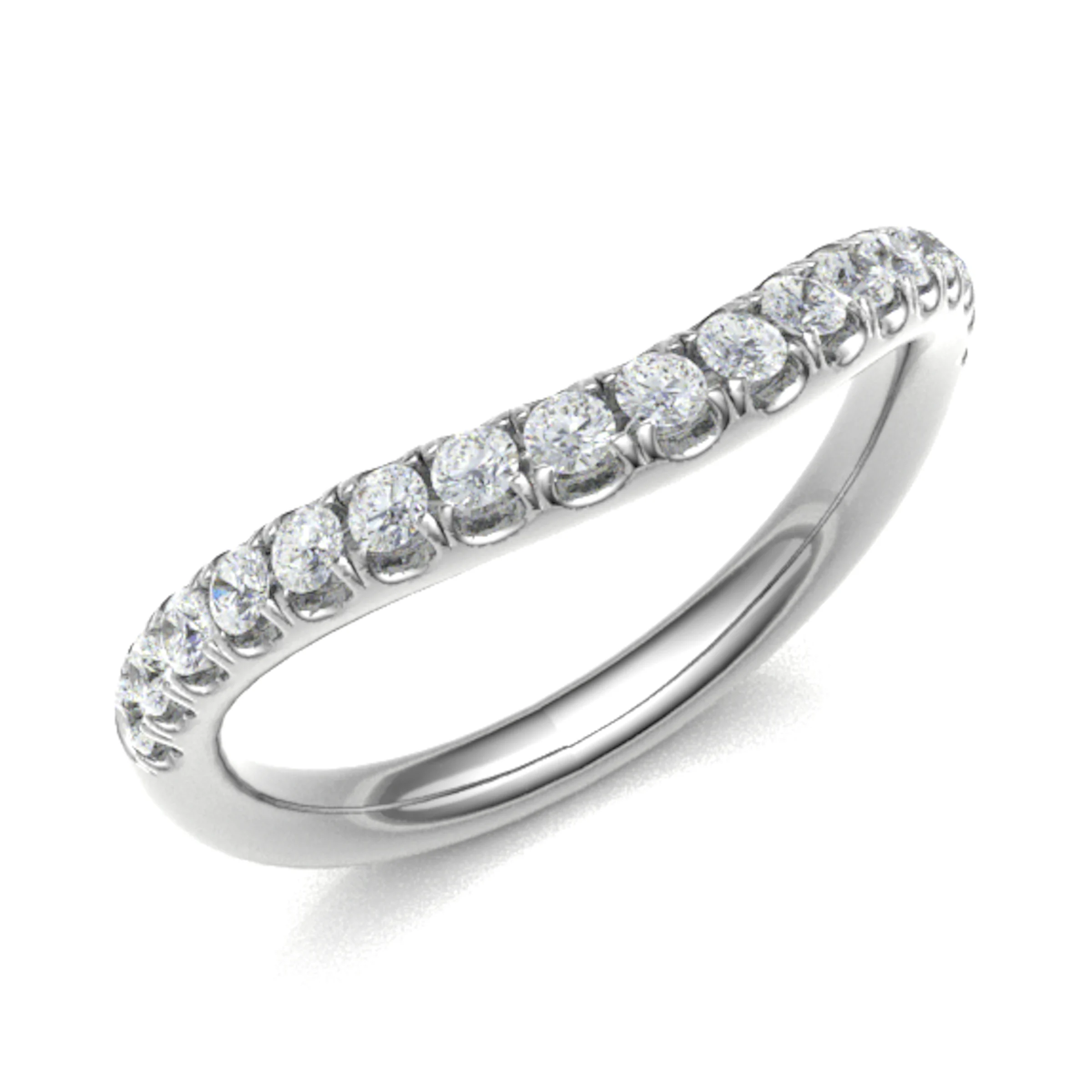 0.33 Ct Natural Round Cut Eileue  Diamond Rings in 18K White Gold
