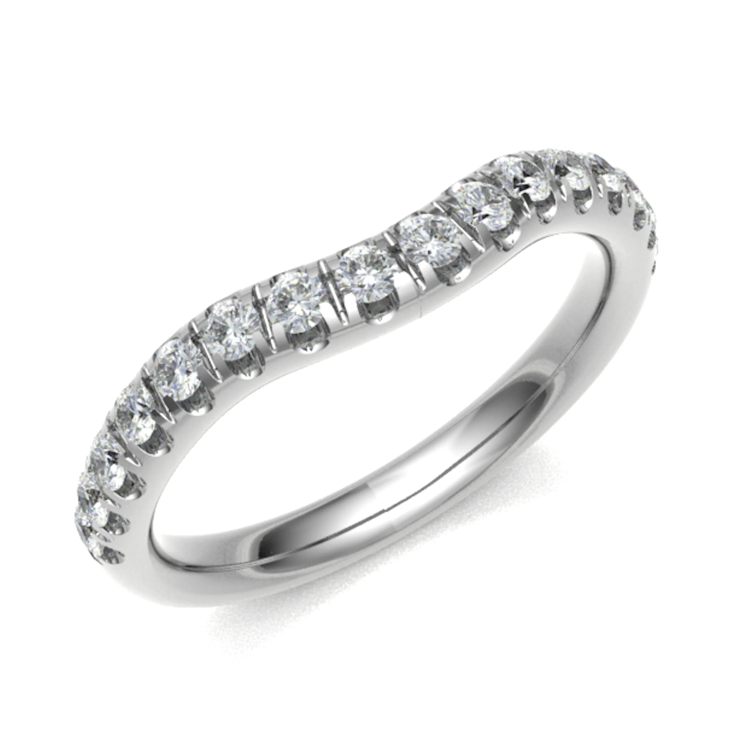 0.33 Ct Natural Round Cut Elesea  Diamond Rings in 18K White Gold