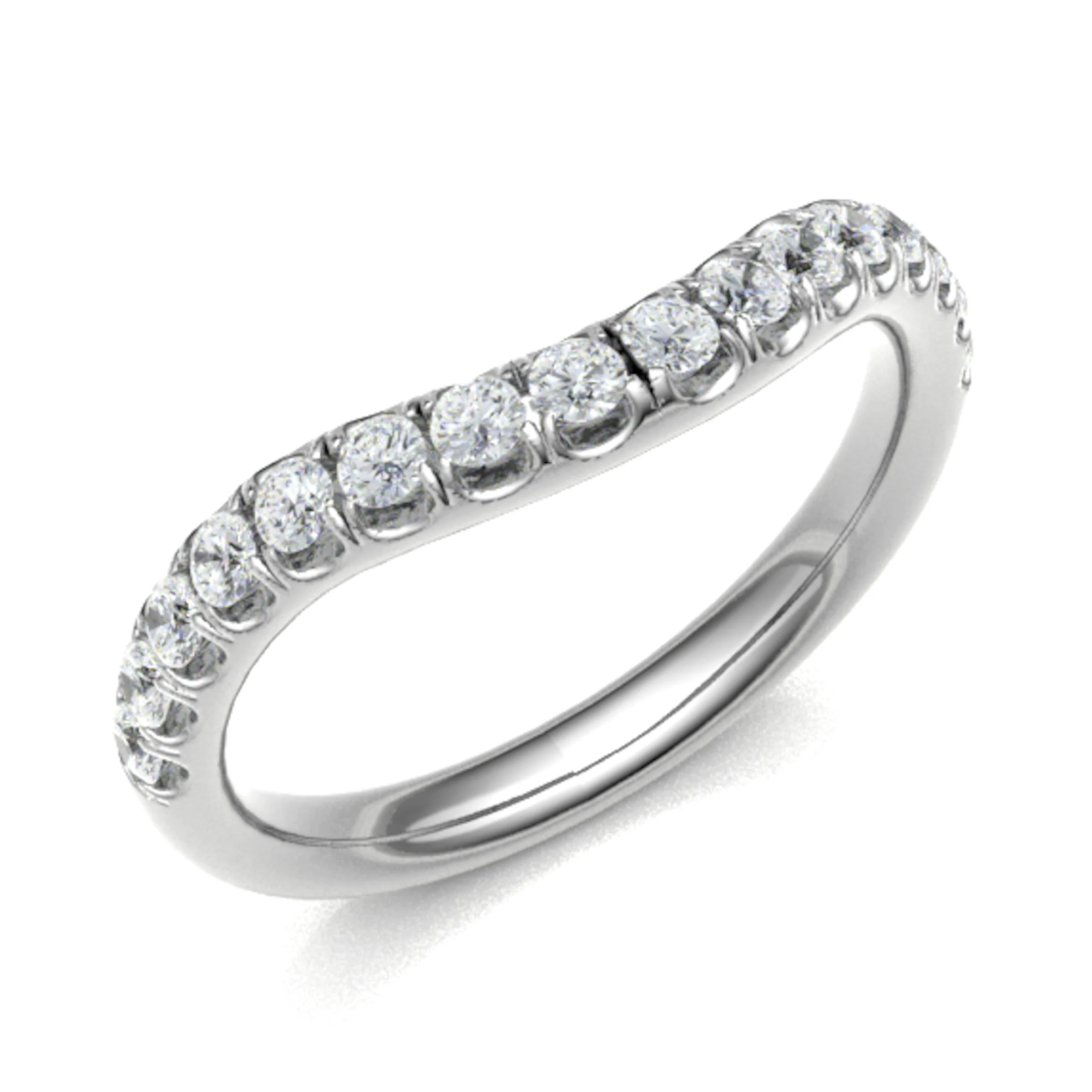 0.4 Ct Natural Round Cut Elethea  Diamond Rings in 18K White Gold