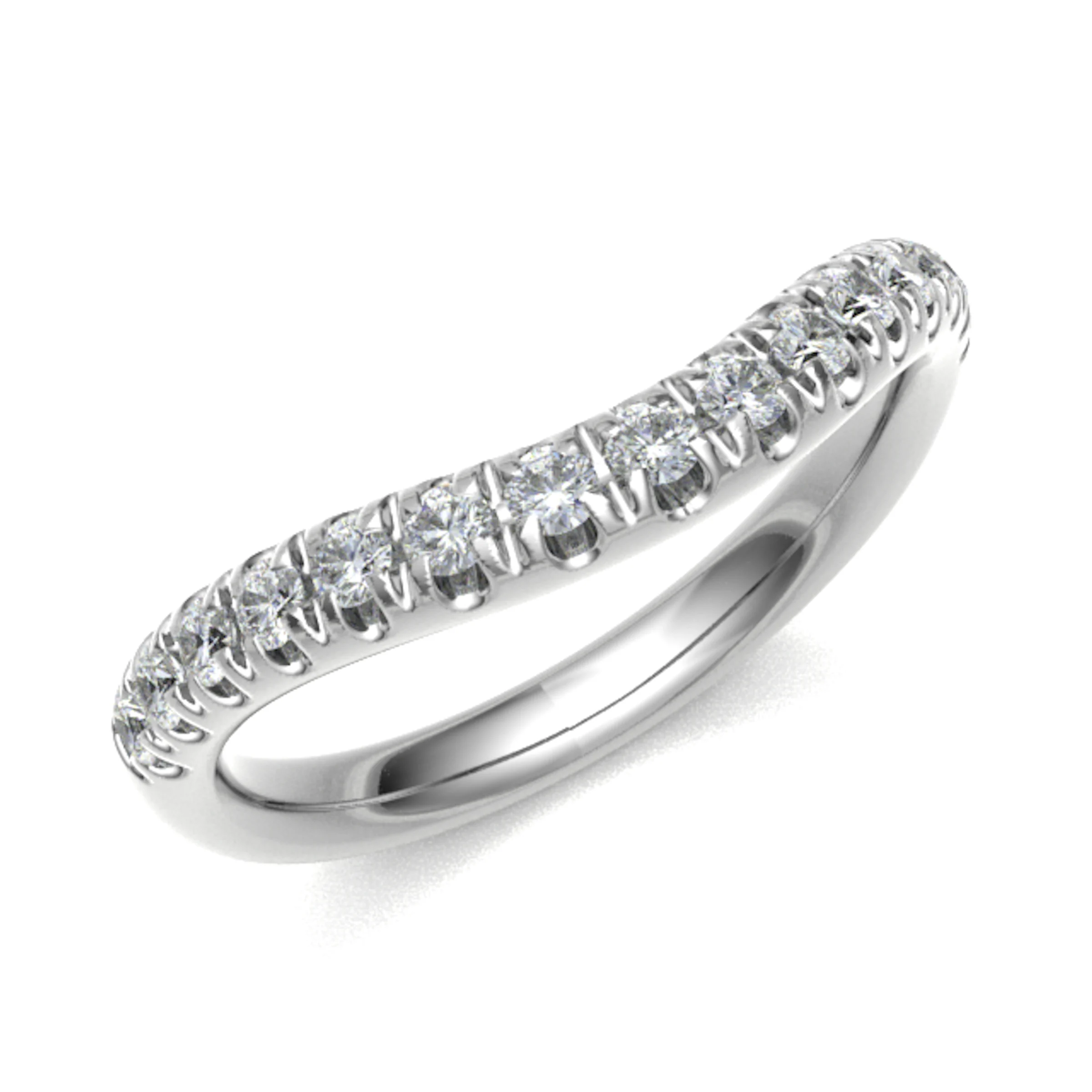 0.4 Ct Natural Round Cut Eletha  Diamond Rings in 18K White Gold