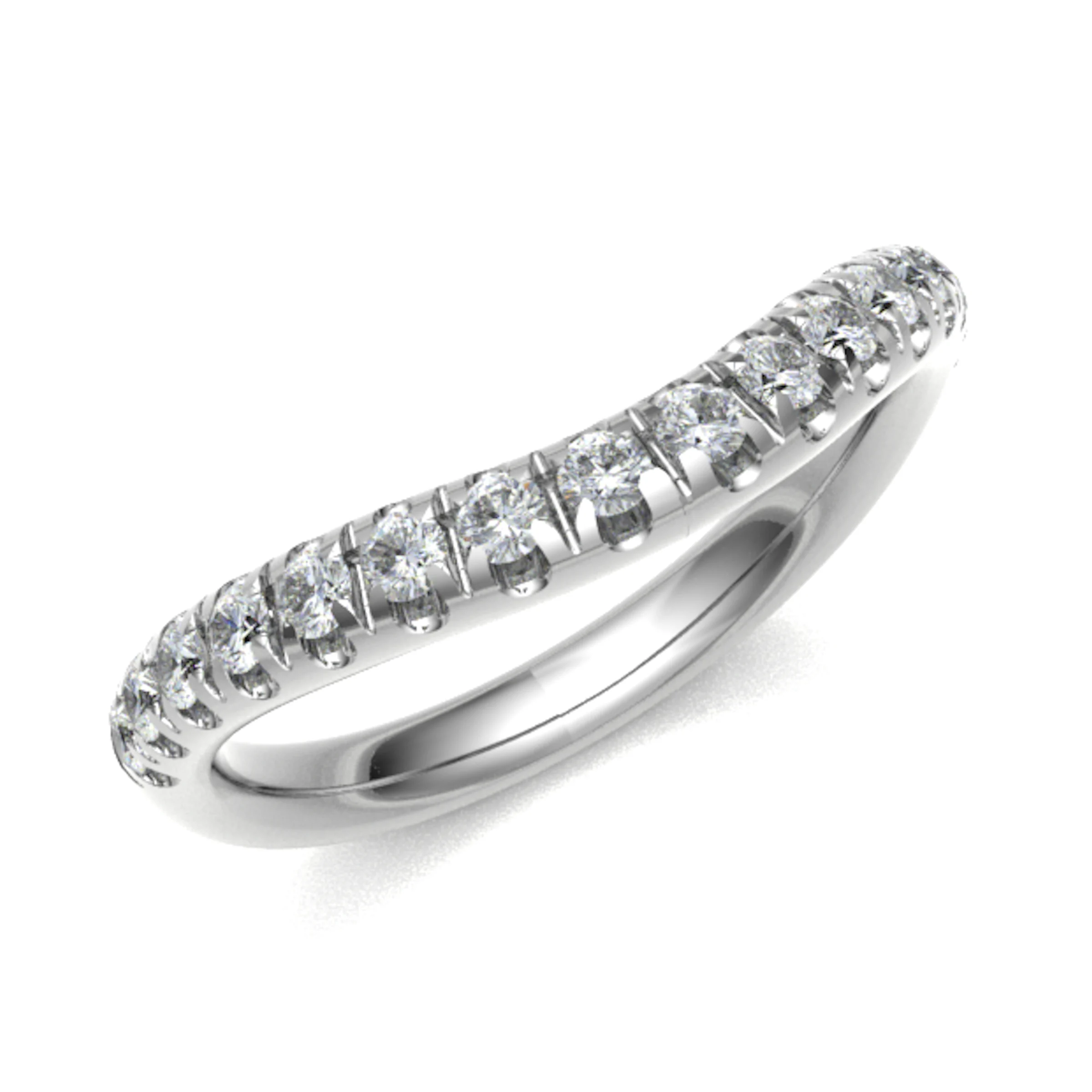 0.4 Ct Natural Round Cut Elethia  Diamond Rings in 18K White Gold