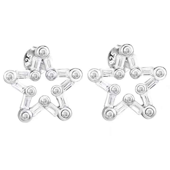 0.5 Ct Natural Mixed Shape Cut Vivanna  Diamond Earrings in 9K White Gold