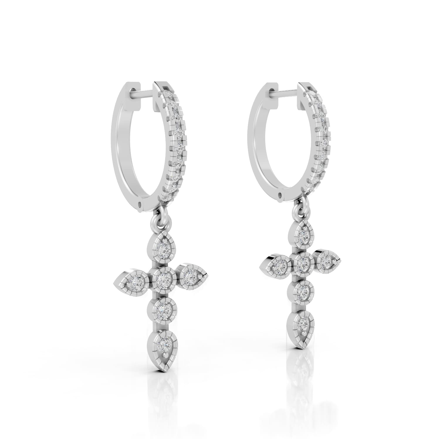Alvreta Lab Grown Silver Prong Set Men's Diamond Earrings