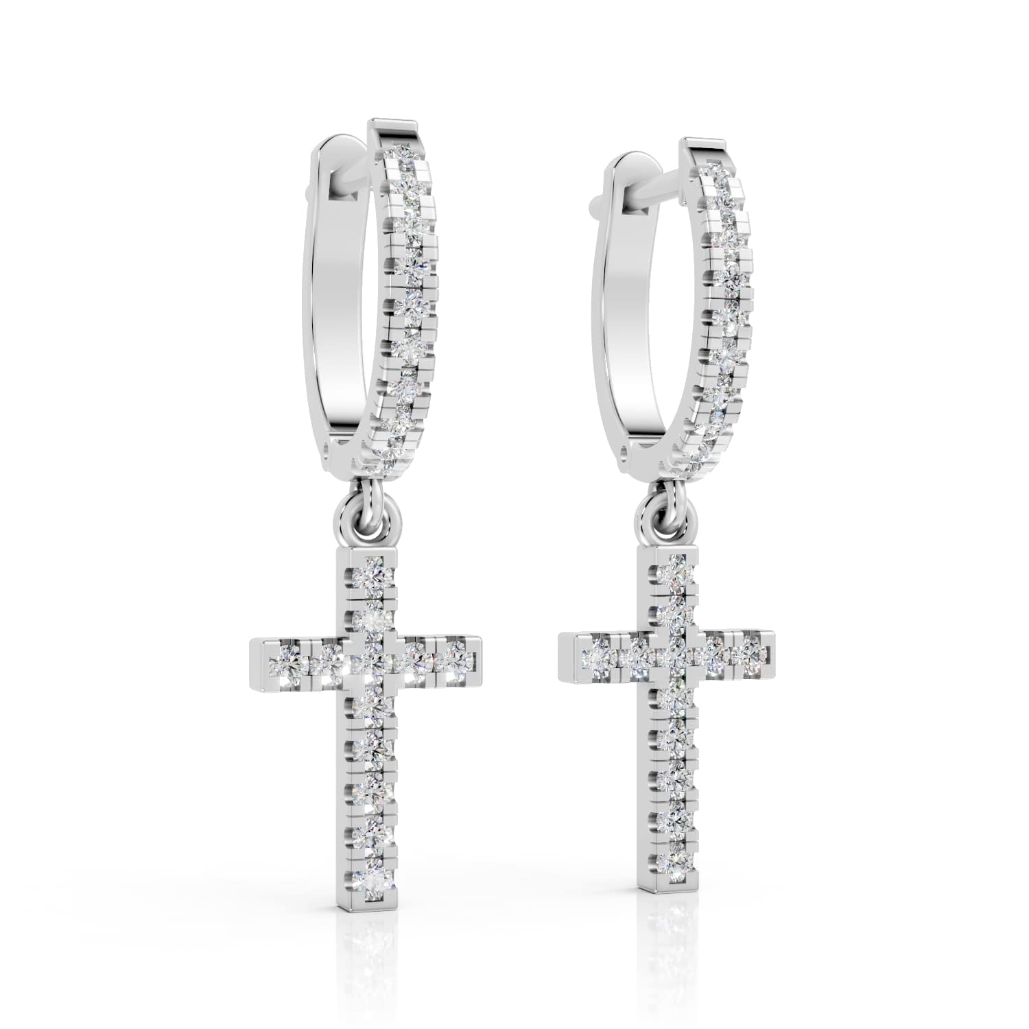Albreta Lab Grown Silver Prong Set Men's Diamond Earrings
