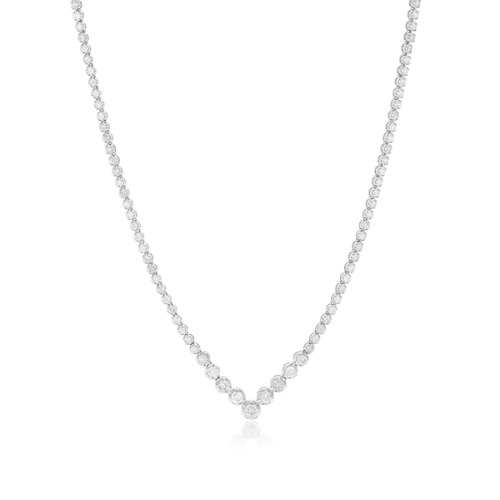 1.73 Ct Natural Round Cut Tathere  Diamond Necklaces in 9K Yellow Gold