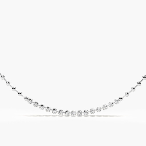 2.8 Ct Natural Round Cut Tatriss  Diamond Necklaces in 9K White Gold