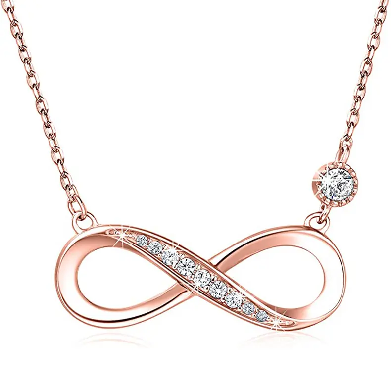 0.1 Ct Lab-Created Diamond Round Cut Virani  Chain Necklaces in Silver 925