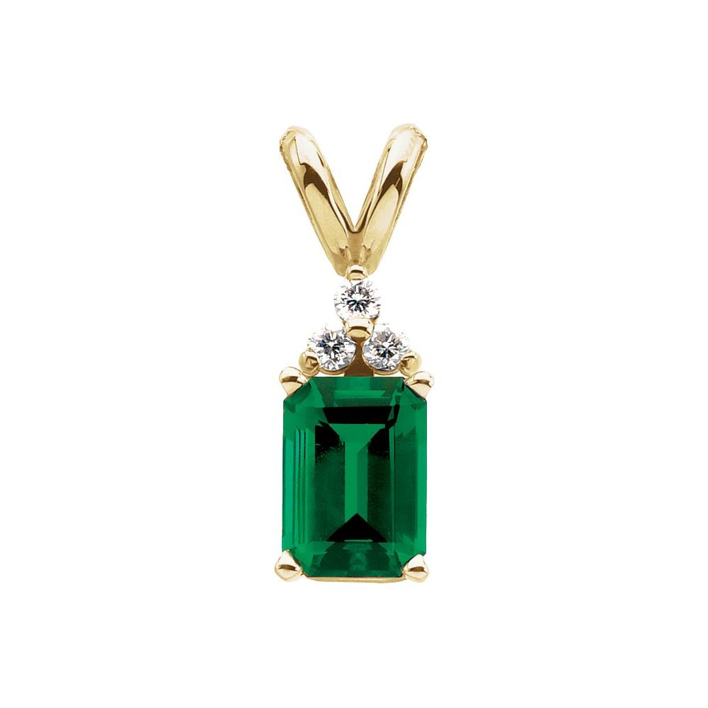 0.9 Ct Cut Wynona  Emerald Necklaces in 18K White Gold