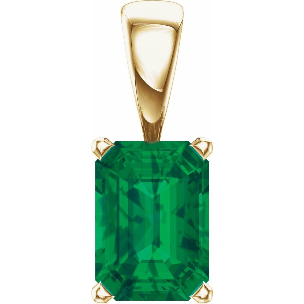 Galanthus Emerald 4 Prong  Necklace