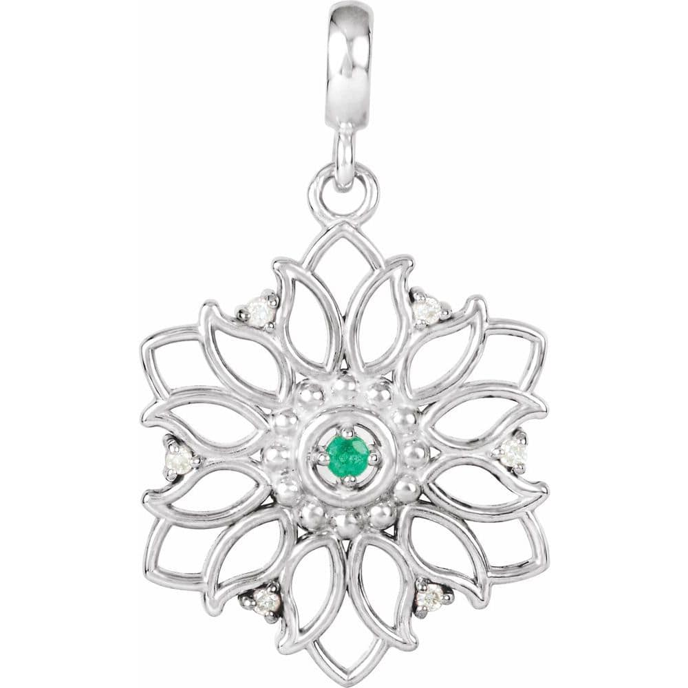 Whitley Emerald 4 Prong  Necklace