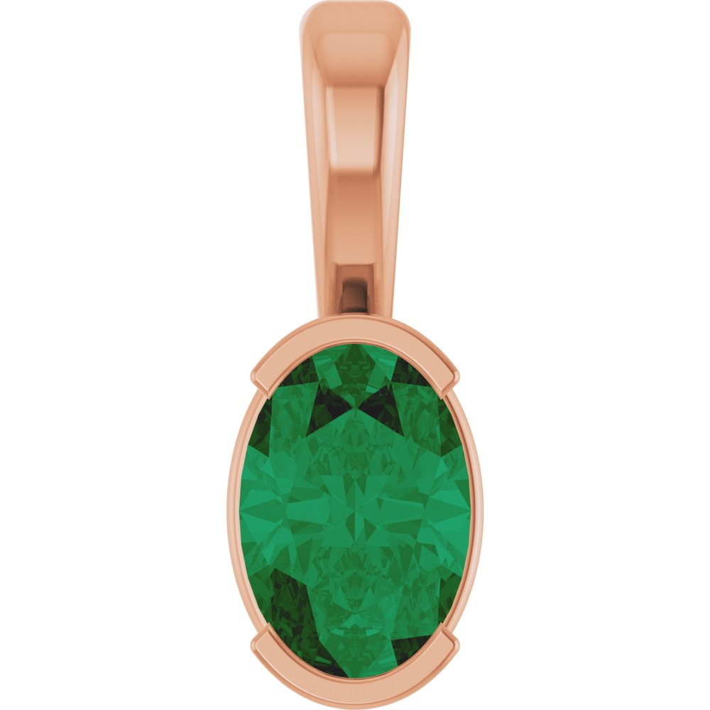 Wenona Emerald Semi Bezel  Necklace