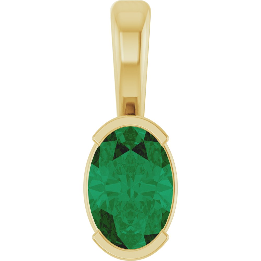 Wenona Emerald Semi Bezel  Necklace
