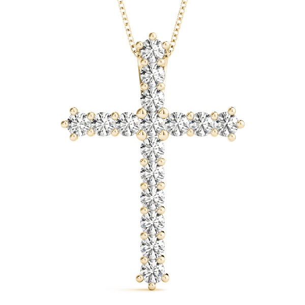 0.24 Ct Lab-Created Diamond Round Cut Luis Cross Pendants Necklaces in Silver 925