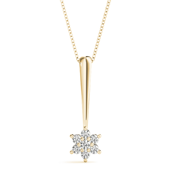 0.15 Ct Lab-Created Diamond Round Cut Dallas Designer Pendants Necklaces in Silver 925