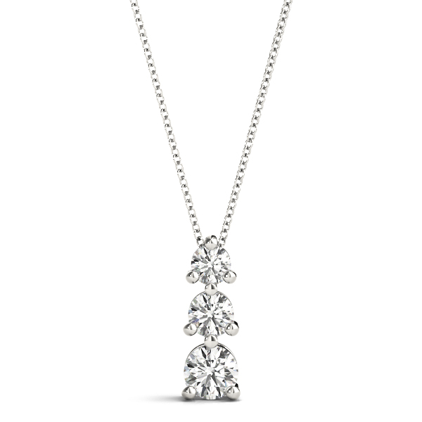 0.24 Ct Lab-Created Diamond Round Cut Rupert Designer Pendants Necklaces in Silver 925