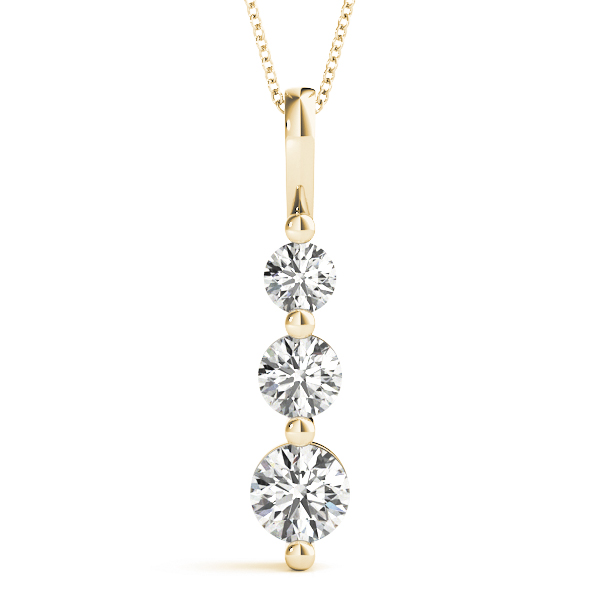 0.26 Ct Lab-Created Diamond Round Cut Fenn Designer Pendants Necklaces in Silver 925