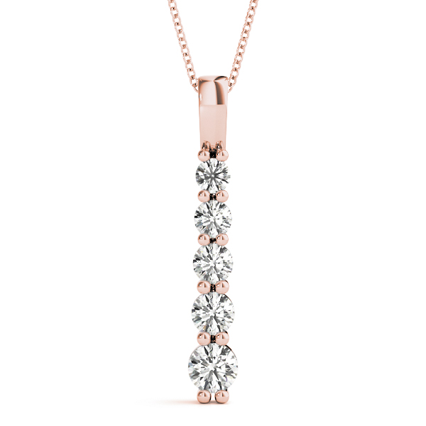 Samay Lab Grown Diamond Rose Gold Prong Set Designer Pendant Necklace