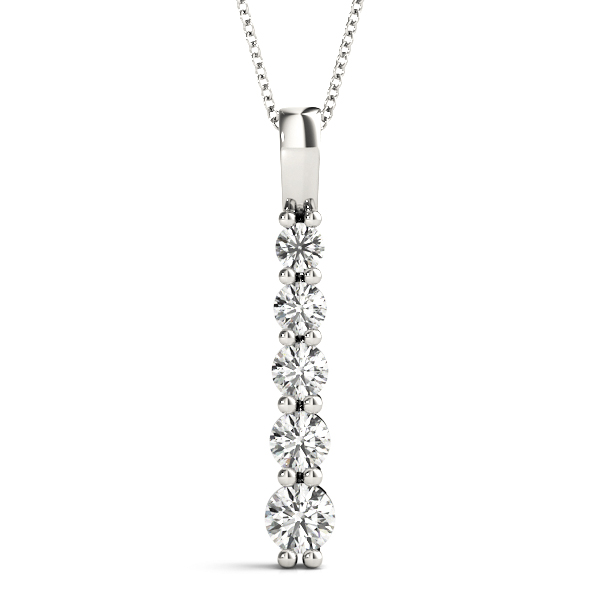 0.26 Ct Lab-Created Diamond Round Cut Samay Designer Pendants Necklaces in Silver 925