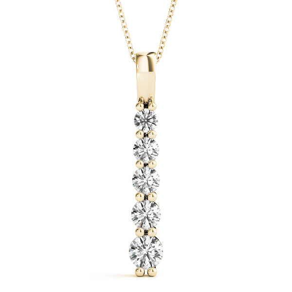 Samay Lab Grown Diamond Yellow Gold Prong Set Designer Pendant Necklace