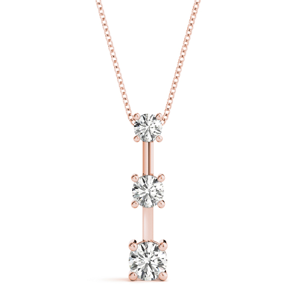 Zeus Lab Grown Diamond Rose Gold Prong Set Designer Pendant Necklace