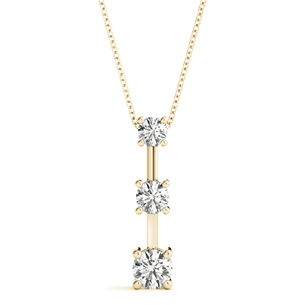 Zeus Lab Grown Diamond Yellow Gold Prong Set Designer Pendant Necklace