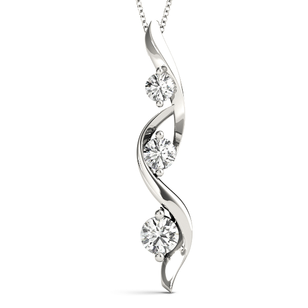 0.25 Ct Lab-Created Diamond Round Cut Archie Designer Pendants Necklaces in Silver 925