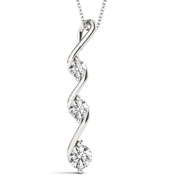0.24 Ct Lab-Created Diamond Round Cut Aaron Designer Pendants Necklaces in Silver 925