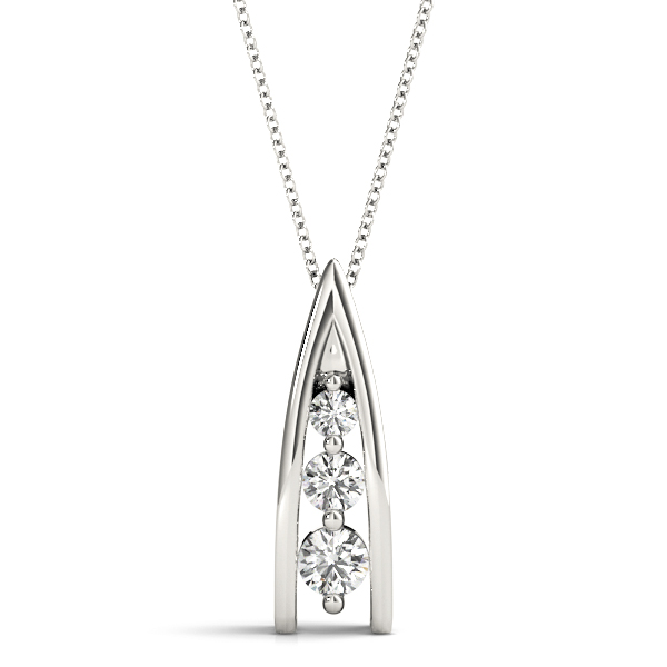 0.24 Ct Lab-Created Diamond Round Cut Ryan Designer Pendants Necklaces in Silver 925
