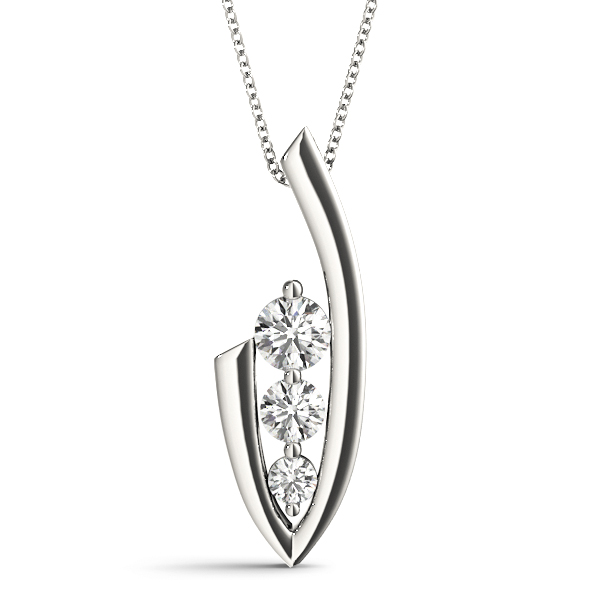 0.24 Ct Lab-Created Diamond Round Cut Alex Designer Pendants Necklaces in Silver 925