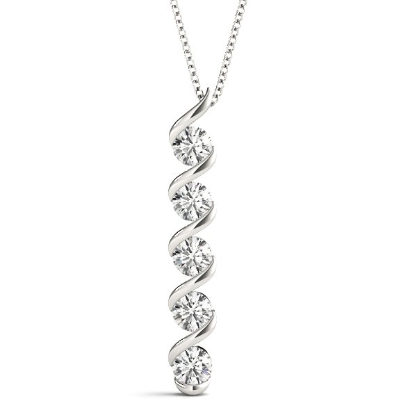 0.25 Ct Lab-Created Diamond Round Cut Rishi Designer Pendants Necklaces in Silver 925