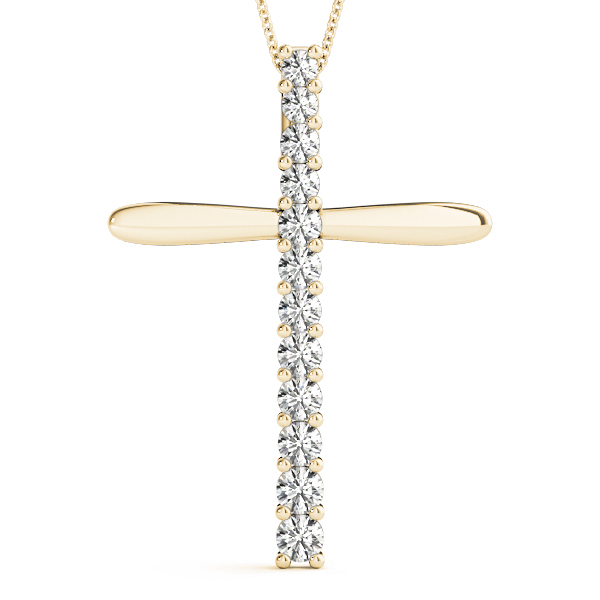 0.14 Ct Lab-Created Diamond Round Cut Crispin Cross Pendants Necklaces in Silver 925